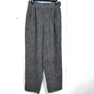 CITY GIRL by NANCY BOLEN Vintage Animal Print Pleated Straight Leg Pants Size M